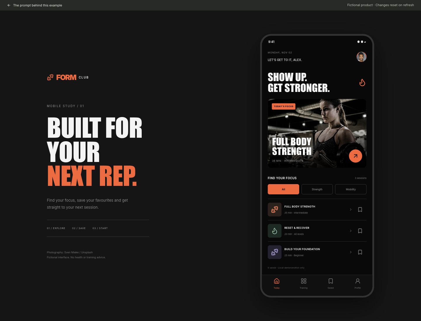 Your next session, in focus. — interactive example