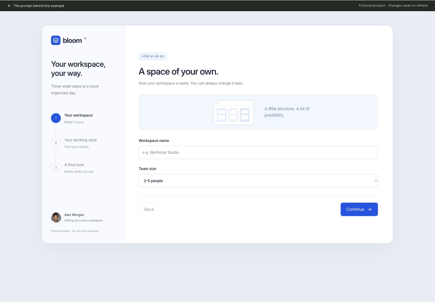 A little setup. A clear beginning. — revised design